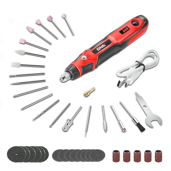 ‎Power Rotary Tool Kit, 3.7V Cordless Mini Grinder Multi-Tool Set for Drilling Grinding Polishing Engraving and Cutting, Red