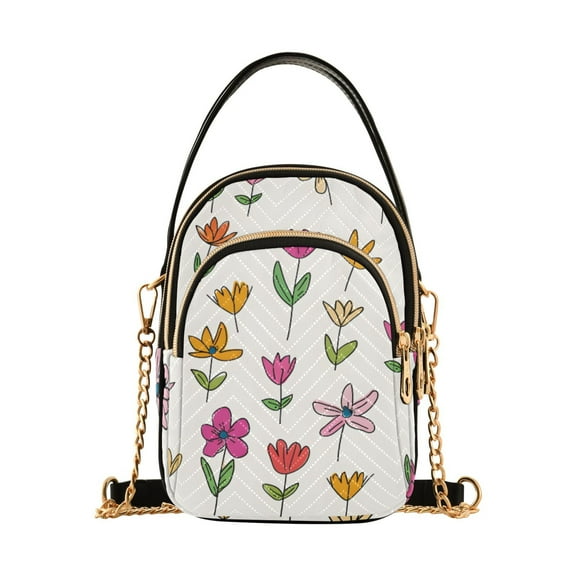 joogoo Women Cute Floral Chain Crossbody Bags Shoulder Handbag Phone Purse