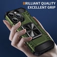thumbnail image 3 of JTCASES for iPhone 14 Pro Max Armor Case, Built-in Rotatable Kickstand Anti-slip Bumper Heavy Duty Protective Hybird Shockproof Anti-fall Shell Car Mount, Olivegreen, 3 of 8