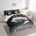 thumbnail image 3 of jejeloiu Gray Floral Rose Bedding Comforter Set 7 Pieces,Modern Aesthetic Art Full Bedding Set,Abstract Minimalist Aesthetic Fitted Sheet Flat Sheet,Microfiber Bedroom Decorative, 3 of 8
