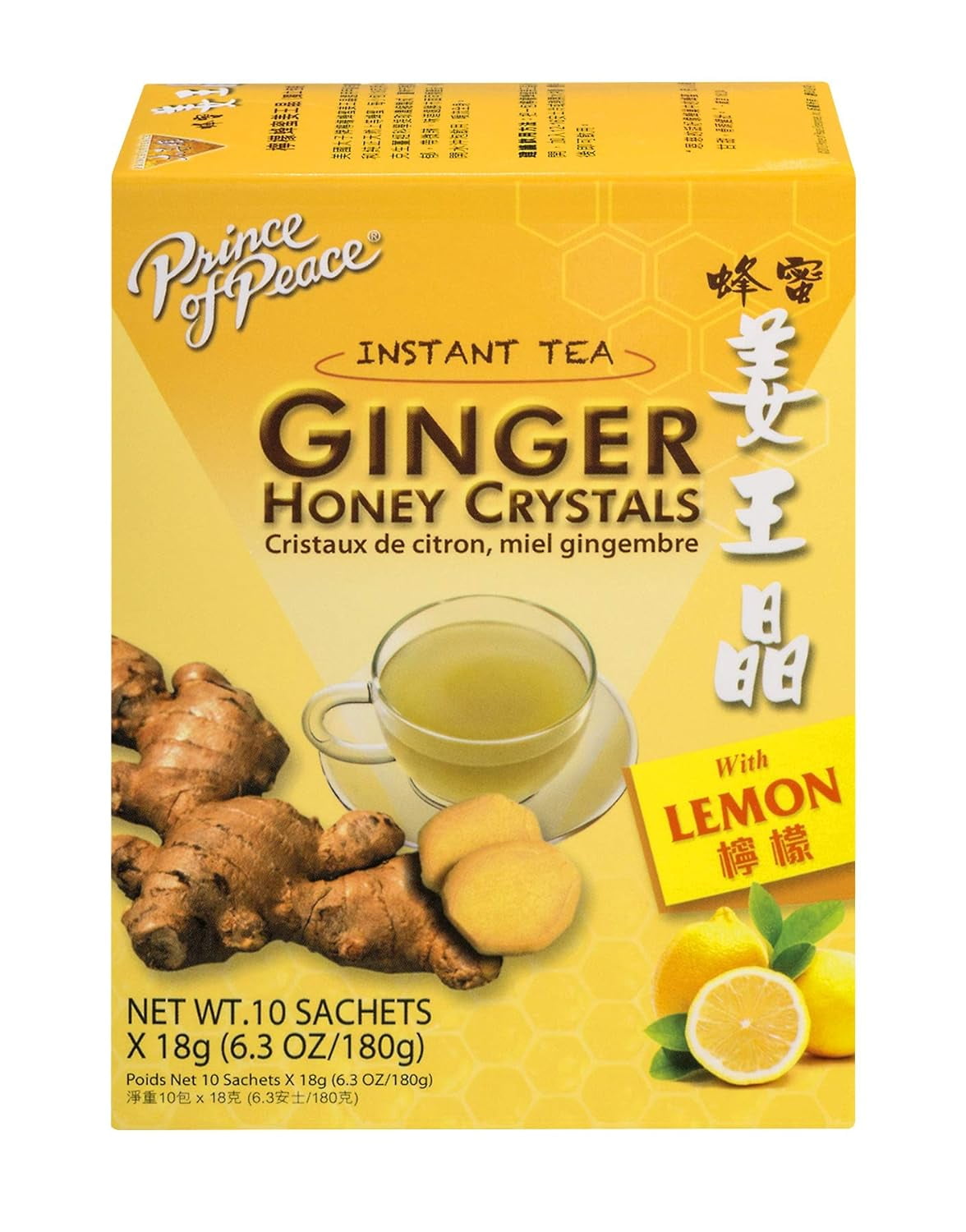 Prince of Peace - Instant Tea Ginger Honey Crystals with Lemon - 10 Sachet(s)