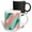 Multicolor, variant on 3drose, Soft Pink Peach Amber Yucca and Arbor Green Seamless Ombre, 15oz Mug