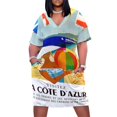 thumbnail image 1 of Póster de viaje francés de la visita a la Costa Azul de 1957. Vestido holgado con bolsillos. Vestido de noche para mujer. Vestido ajustado., 1 of 7