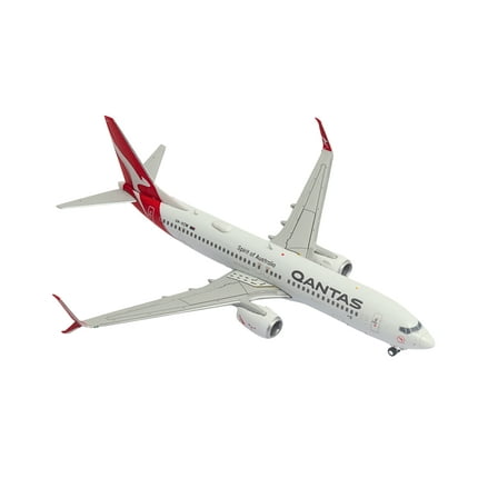 Boeing 737-800 Commercial Aircraft "Qantas Airways" (VH-VZW) White with Red Tail 1/400 Diecast Model Airplane by GeminiJets
