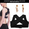 thumbnail image 3 of Adjustable Back Brace Posture Shoulder Back Lumber Support Belt Brace Back CorrectorXXL Black, 3 of 5