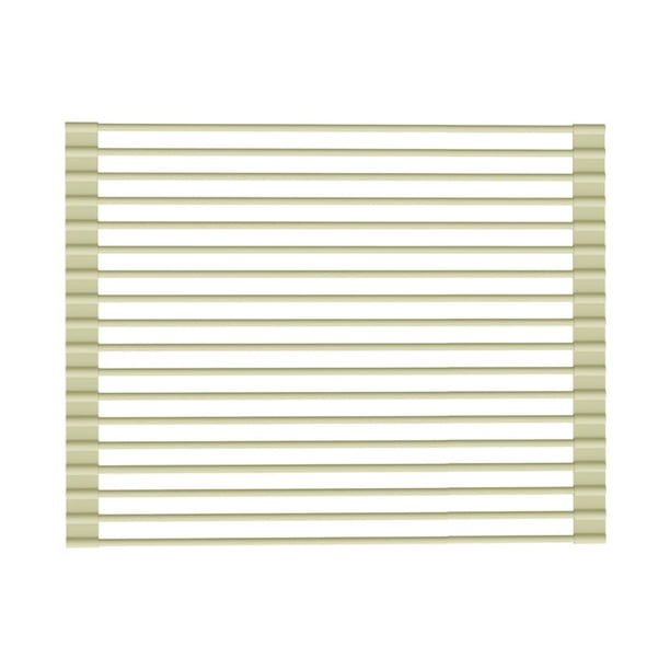 Escurridor de platos enrollable extensible, escurridor de platos multiusos resistente al calor, antideslizante y plegable