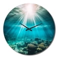 thumbnail image 4 of Designart "Coral Beneath the Waves V" Coastal Oversized Wall Clock, 4 of 5