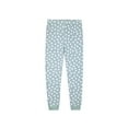 thumbnail image 3 of Sleep On It Girls 2-Piece Super Soft Jersey Snug-Fit Pajama Set with Matching Scrunchie - White Hearts, Mint Green, Size 4, 3 of 4