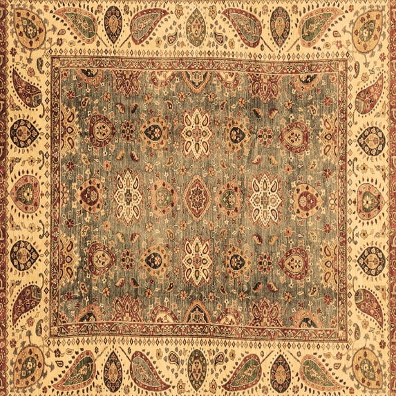 Ahgly Company Indoor Square Oriental Brown Traditional Area Rugs, 5' Square