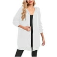 thumbnail image 4 of FDGIU Women's Oversized Zip Up Long Hoodie - Lightweight Fleece Long Tunic Jacket with Pockets, Winter Warm Cozy Sweatshirt, 4 of 6