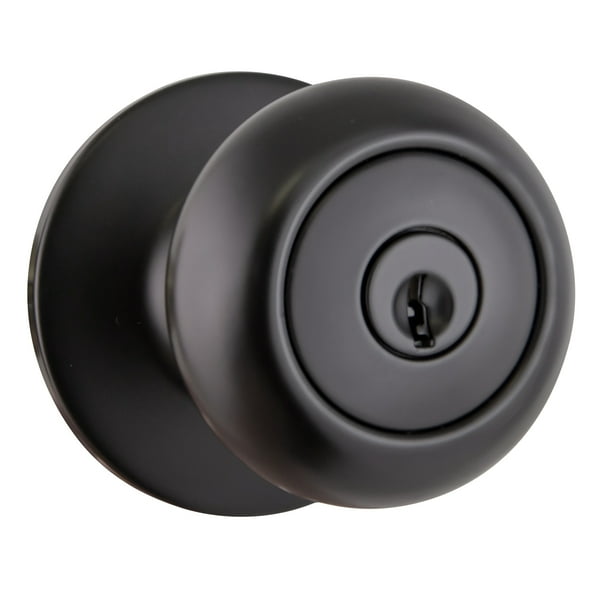 Design House Cambridge Matte Black Keyed Entry Door Knob