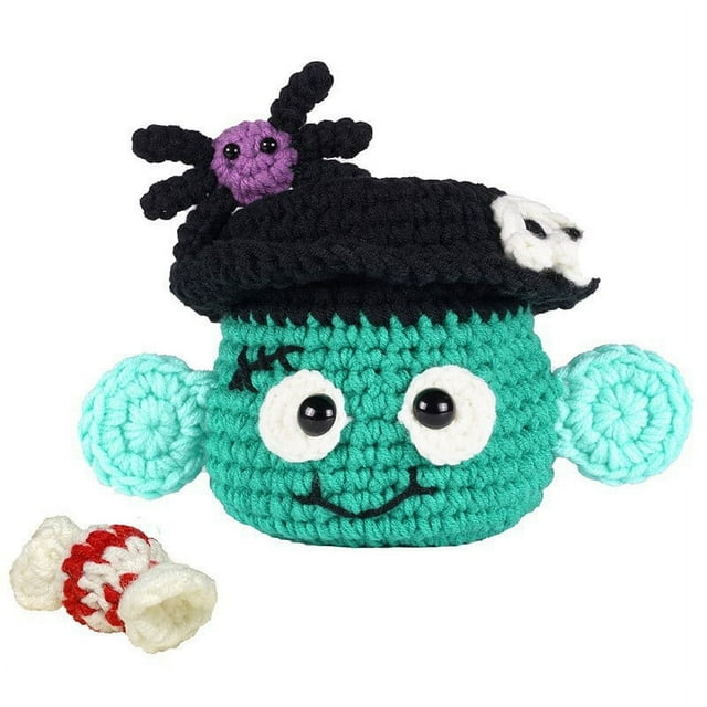 Kit de Crochet para Principiantes Halloween DIY Calabaza Fantasma Tejido a Mano para Niños Adultos Amantes Del Crochet
