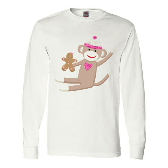 Inktastic Sock Monkey Gingerbread Long Sleeve T-Shirt