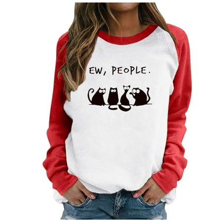 

ZHAGHMIN Green Tank Tops For Women Women Casual Cat Print Shirt Loose Pullover Top Blouse Tee Long Sleeve Sweatshirt Under Scrub Women Long Sleeve Shirts Tee Shirt Women Women Swim Tee Plus Size T S