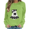 thumbnail image 2 of Warop Halloween Sweatshirts for Women Pumpkin Spooky Cute Graphic Casual Pullover Tops Long Sleeve Crewneck Fall Outfits, 2 of 6