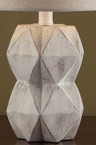 Better Homes & Gardens White Wash Faceted Faux Wood Table Lamp
