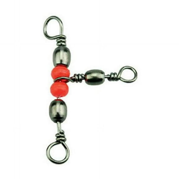 3 Way Fishing Barrel Swivel 20pcs Bearing Brass Rolling Connector Solid Ring