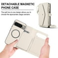thumbnail image 3 of Decase 2-in-1 Detachable Magnetic Wallet Case Compatible with Google Pixel 9 / 9 Pro, Shockproof PU Leather Flip Cover with Card Slots,Cash Pocket,Zipper Purse,Crossbody Strap,RFID Blocking,White, 3 of 8
