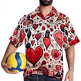 thumbnail image 4 of Valentine's Day Love Men's Casual Printed Button Down Short Sleeve Spread Collar Beach Shirts for Summer, Unisex, 4 of 6
