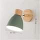 thumbnail image 2 of Lámpara de pared nórdica de metal y hierro para dormitorio, mesita de noche, moderna, simple, E27, base de madera, montaje en pared, estudio, dormitorio, balcón, restaurante, escaleras, lámpara de par, 2 of 3