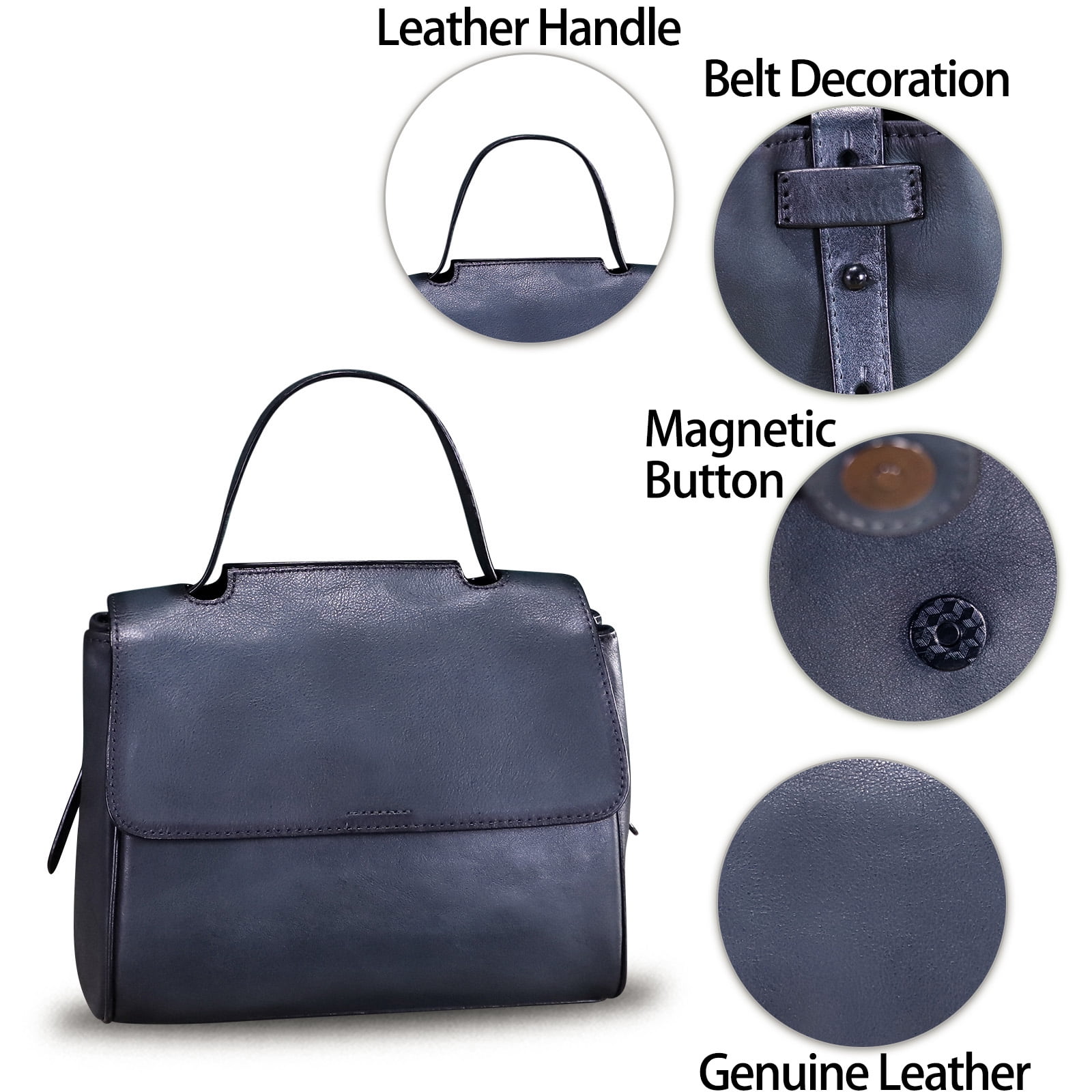 Genuine Leather Purses and Handbags Women Vintage Crossbody Shoulder Bag Satchel
