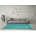 thumbnail image 3 of Ahgly Company Machine Washable Indoor Rectangle Abstract Turquoise Blue Contemporary Area Rugs, 2' x 3', 3 of 4