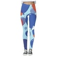 thumbnail image 3 of TOWED22 Women's Yoga Running Pants Patriotic High Waist American Flag Compression Leggings 4th of July Stretch Athletic Workout Pants(Light Blue,L), 3 of 5
