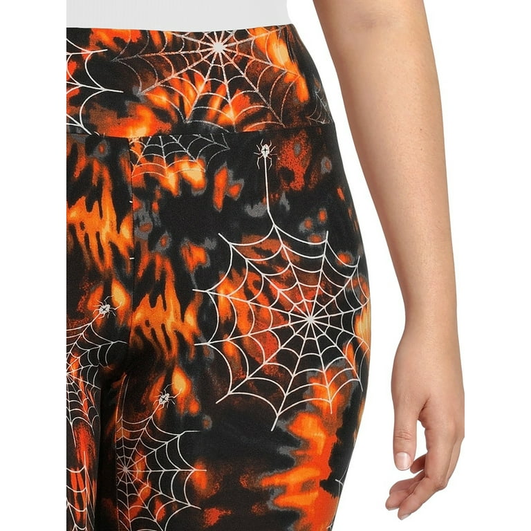 Creamy Soft Spiderwebs Halloween Extra Plus Size Leggings - 3X-5X