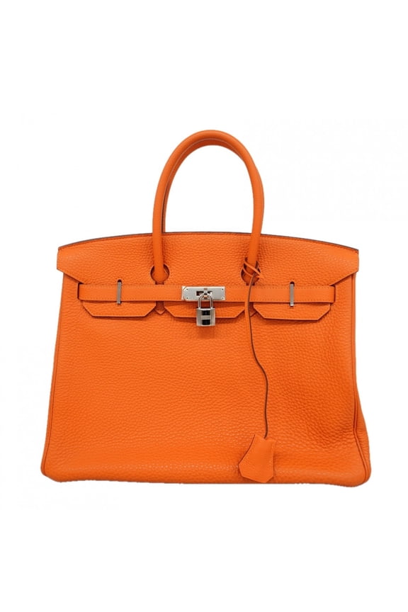Pre-Owned Hermes Birkin 35 handbag, Fjord Orange, O stamp, Ladies', OP008619