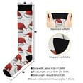 thumbnail image 3 of FORMRS Womens Knee High Socks Casual Long Thick Travel Daily Wear, 2 Pairs, Red Santa Hats Pattern, 3 of 6