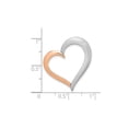 thumbnail image 3 of 14K Yellow and Rose Gold Polished Heart Pendant Necklace with Chain for Women, 3 of 5