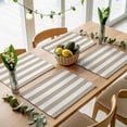 thumbnail image 5 of Classical Stripe Placemats Set of 4 Khaki Place Mats Table Mats Kitchen Dining Home Outdoor Party Table Decoration, 5 of 9