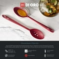 thumbnail image 6 of DI ORO Seamless Series 2-Piece Silicone Spoon Set - 600°F Heat-Resistant Rubber Non-Stick Slotted and Solid Spoons for Mixing and Serving - LFGB Certified and FDA Approved Pro-Grade Silicone – Red, 6 of 8