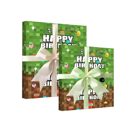 Pixel Party Decoration PresNok Gift Wrapping Paper, 5 Sheets Pixel Miner Theme Birthday party Supplies Wrapping Paper For Video Game Party, 20 x 30 Inch