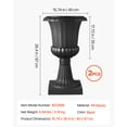 thumbnail image 3 of KFFKFF Plastic Urn Planters, 15.8 x 26.4 Inch, Set of 2 Black Decorative Flower Pots for Indoor & Outdoor Use, Ideal for Weddings, Events, Home, Garden, Balcony, Patio, and Porch Decoration, 3 of 9
