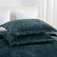 thumbnail image 5 of 3 Pcs Luxury Velvet Oversized Embroidery Quilted Quilt Set  Soft and Plush Bedding Set  Includes Quilt and Shams All-Season Comforter, 5 of 9