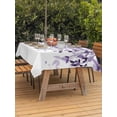 thumbnail image 3 of Outdoor Tablecloths with Umbrella Hole & Zipper, Purple Rectangle Tablecloth 52x70 Inch, Eucalyptus Leaves Waterproof Table Cloth, Patio/Pool/Picnic Table Covers, 3 of 8