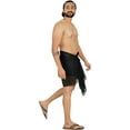 thumbnail image 3 of HAPPY BAY Men's Pareo Holiday Beach Wraps Stylish Bathing Suit Sarong One Size Coal, Solid Summer Vacation Party, 3 of 5