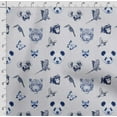 thumbnail image 4 of Soimoi Animals Printed, Cotton Satin Spandex, Sewing Fabric by The Yard 54 Inch Wide, Decorative Fabric for Dresses and Home Accents, Blue & White, 4 of 5
