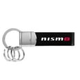 thumbnail image 2 of Nissan NISMO Chrome Round Hook Real Black Leather Loop Key Chain, 2 of 4