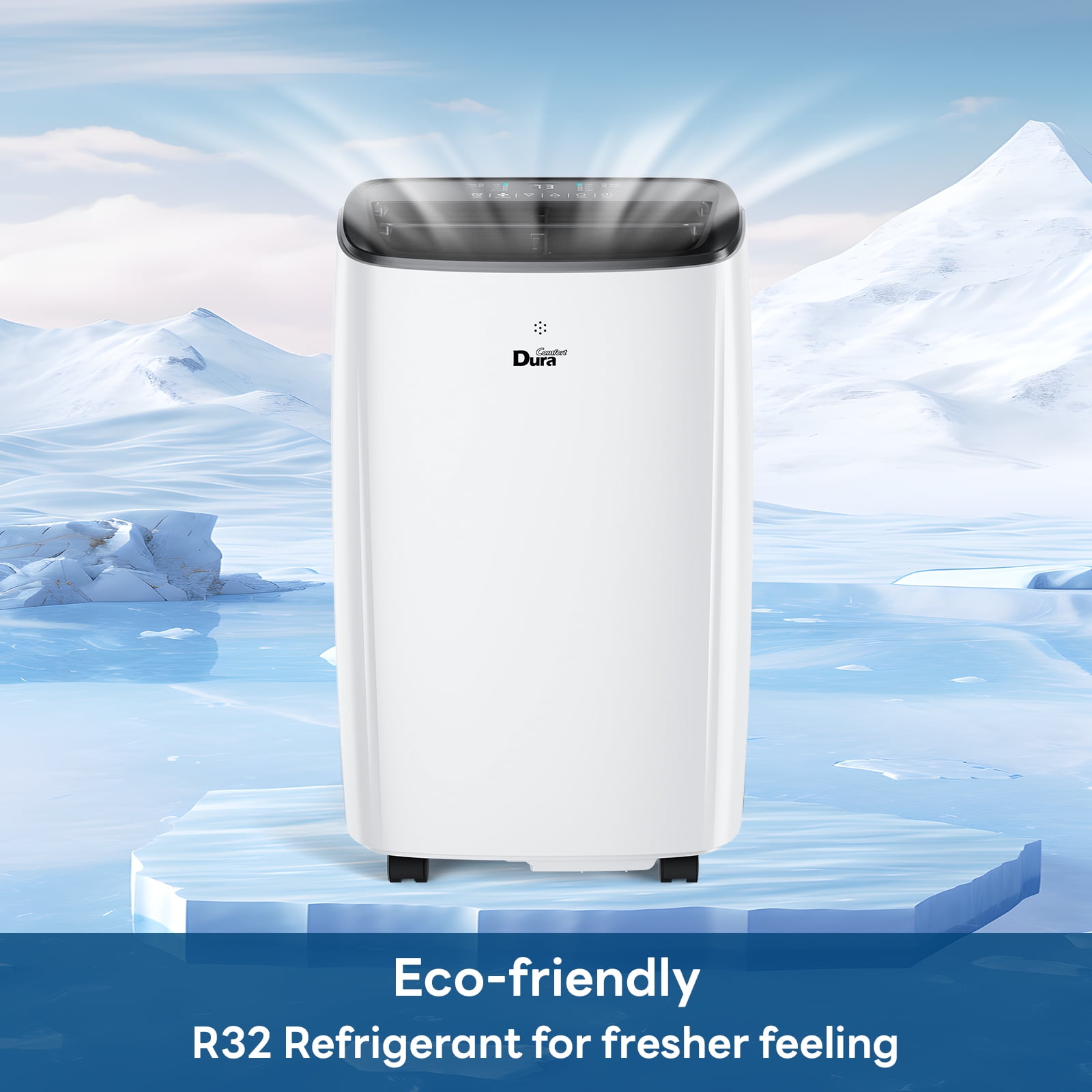 DuraComfort 12000 BTU Portable AC Unit for Apartment up to 300 Sq.Ft, Cooling with Remote, Dehumidifier and Fan, 6550 BTU (SACC), White