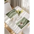 thumbnail image 5 of Sage Green Striped Placemats Set of 8, Modern Abstract Art Wave Moire Gradient Placemats for Dining Table, Place Mats for Kitchen Tabletop, Waterproof Wipeable Dining Table Mats Set, 5 of 9