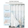 thumbnail image 2 of No Hook Cloth Fabric Shower Curtain with Snap in Liner, Ocean Blue Coral Waterproof Shower Curtains Set with See Through Top Window, Summer Coastal Starfish Flower Bath Curtains Shower 36"x72", 2 of 6
