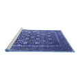 thumbnail image 2 of Ahgly Company Machine Washable Indoor Round Oriental Blue Industrial Area Rugs, 6' Round, 2 of 4