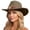 Z8-Army Green, variant on Felt Cowboy Hat Women Cattleman Pinch Front Wide Brim Western Cowgirl Rodeo Country Music Festival Hat