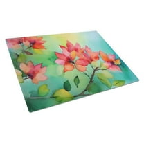 Missouri Hawthorns in Watercolor Glass Cutting Board Large 12 in x 15 in