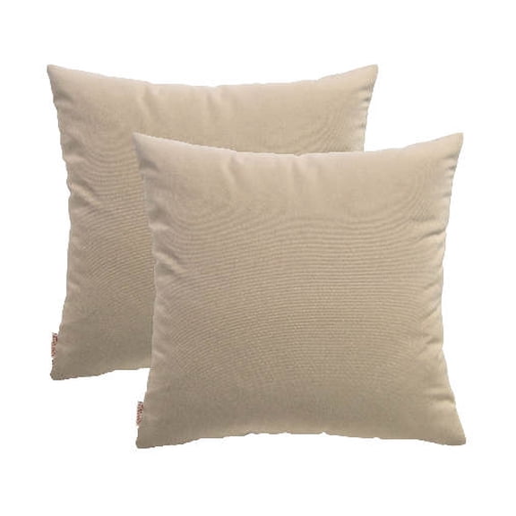 RSH Décor Indoor Outdoor Sunbrella Set of 2 Square Pillows Weather Resistant 22" x 22", Canvas Canvas