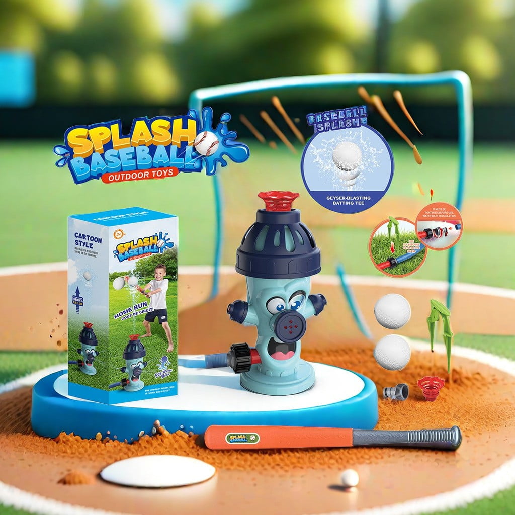 B Summer Water Sprinkler Baseball Toy For Kids 2-In-1 Snail Design Rotating Spray Pool Game Outdoor Fun