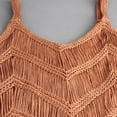 thumbnail image 5 of Brown Tshirts for Women‘s Fringe Western Tassel Tank Tops Sleeveless V Neck Crochet Crop Top Boho Knitted Spaghetti Straps Vest Summer Tank Tops for Women 2025, 5 of 6