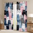 thumbnail image 2 of Feelyou Watercolor Cat Curtains Pack of 2 (42x84 Each), Kitten Curtains Blackout, 2 of 6